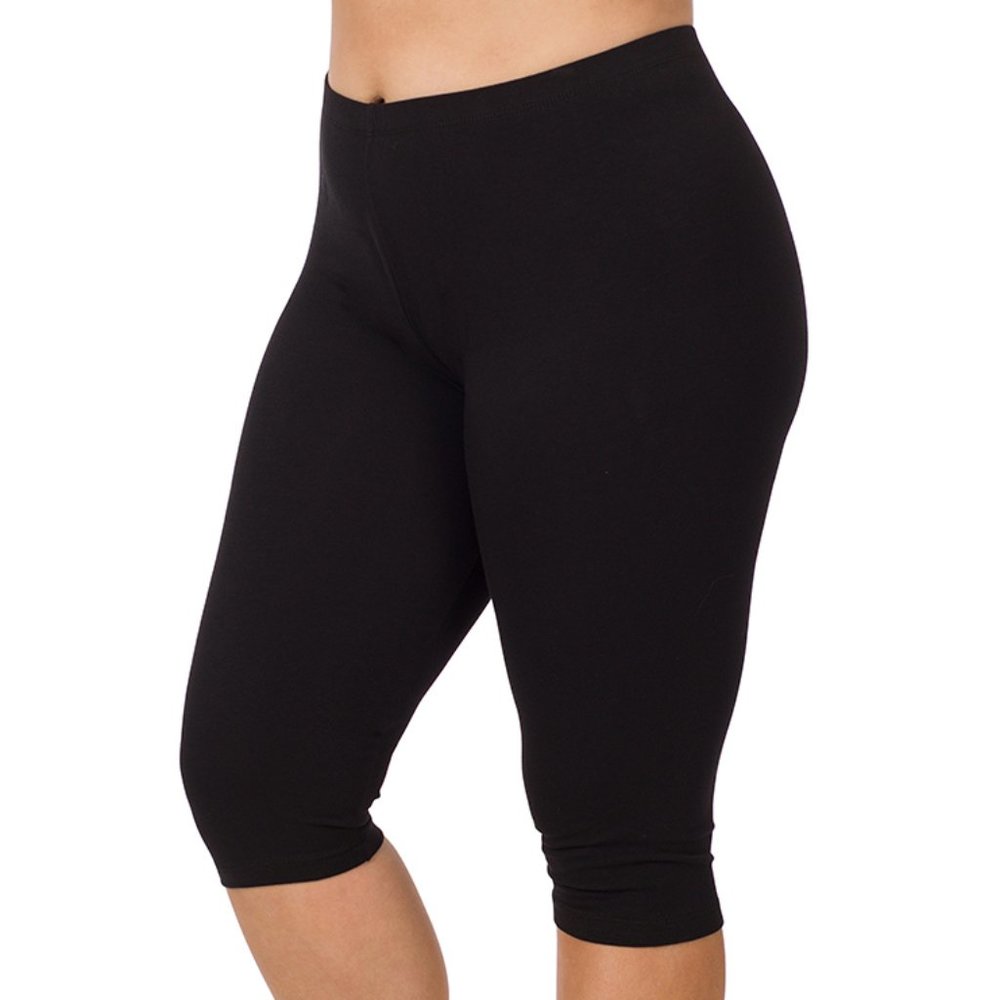 PLUS PREMIUM COTTON CAPRI LEGGINGS